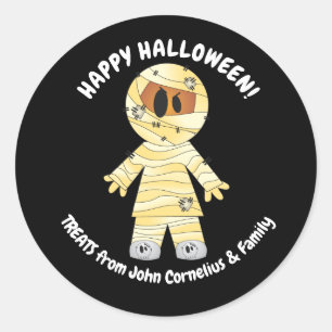 Mummy Halloween Cute Kawaii Runt Klistermärke