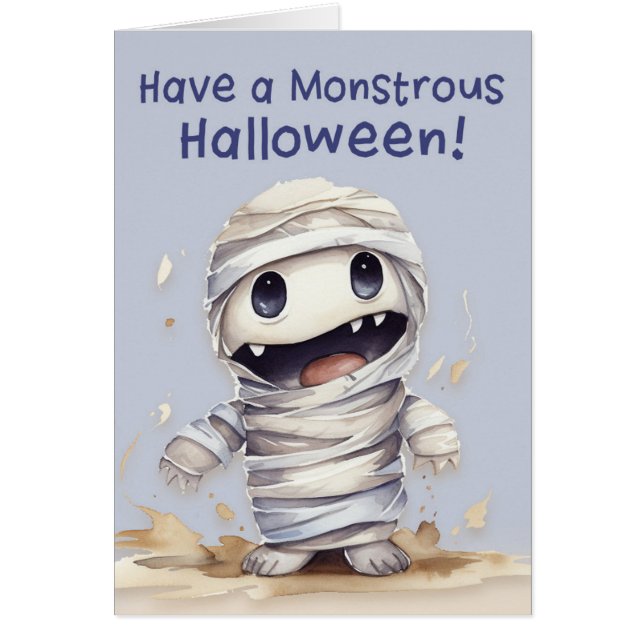 Mummy Halloween Hälsningskort (Framsidan)