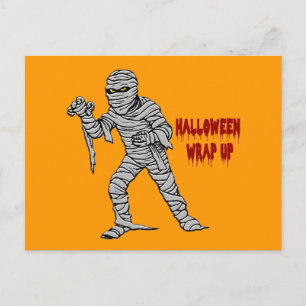 Mummy Halloween-radbrytning Vykort