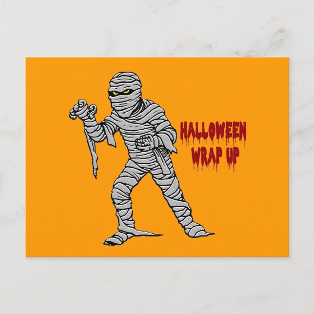 Mummy Halloween-radbrytning Vykort (Framsida)