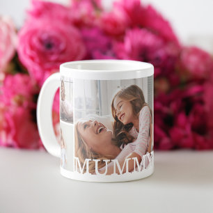 Mummy Många Photo Collage & Anpassningsbar Monogra Kaffemugg