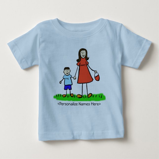 Mummy & Me Boy - Brunettte Mor & Son Shirts T-shirt (Framsida)