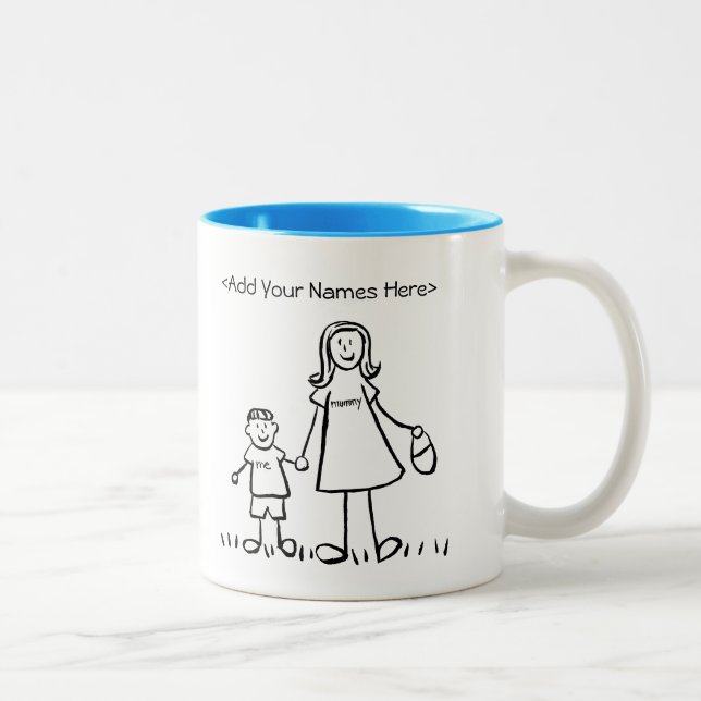 Mummy & Me - Mor & Little Boy Anpassningsbar Mugg (Höger)