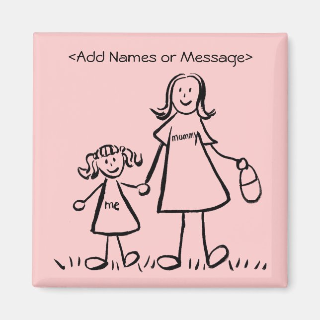 Mummy & Me - Mor och Daughn Anpassningsbar Magnets Magnet (Framsidan)