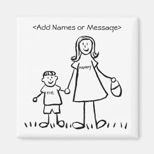 Mummy & Me - Mor och Son Anpassningsbar Family Mag Magnet