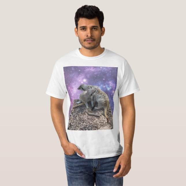 Mummy Meerkat och hennes Valp. Tee Shirt (Hel framsida)