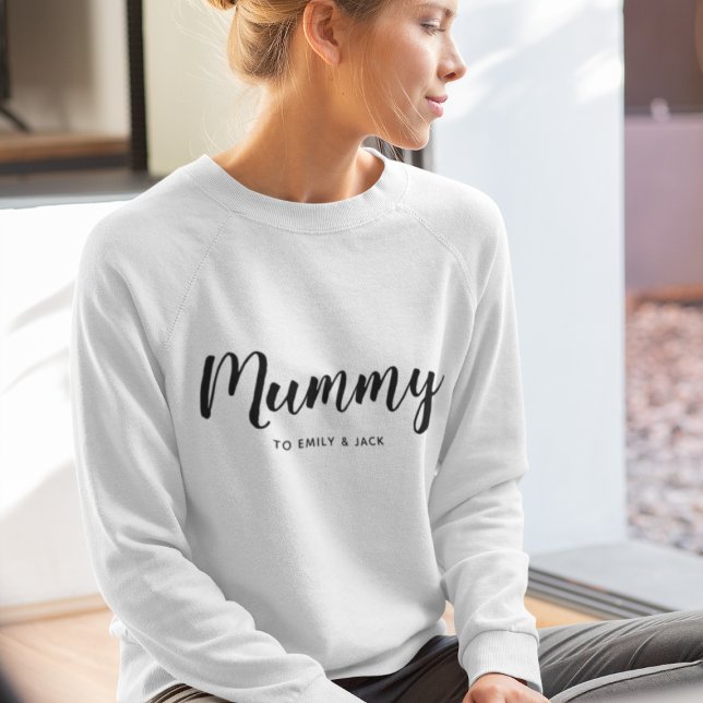 Mummy | Modern Morsa Kids Namn Mors dag T Shirt (Skapare uppladdad)