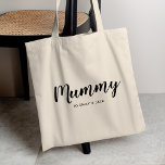 Mummy | Modern Morsa Kids Namn Mors dag Tygkasse<br><div class="desc">Snyggten "Mummy" anpassad design i modern minimalistisk typografi som lätt kan vara personlig med barn namn eller ditt eget speciella budskap. Perfektens unika gåva till ett nytt morsa,  mors dag,  morsa eller bara för att!</div>