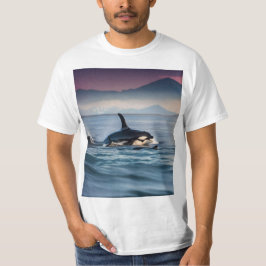 Mummy och Baby Orcas i havet. T Shirt