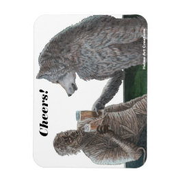 Mummy och Weregger Drinking Beer Fantasy Magnet
