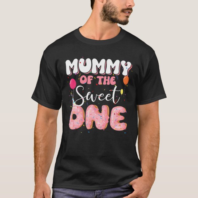 Mummy of the Birthday one Doughnut 1st Family B-Da T Shirt (Framsida)