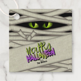 Mummy Öga Halloween Grönt ID685 Gåvor Etiketter