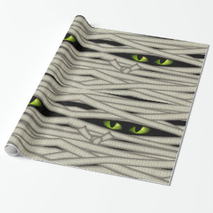 Mummy Öga Halloween Grönt ID685 Presentpapper