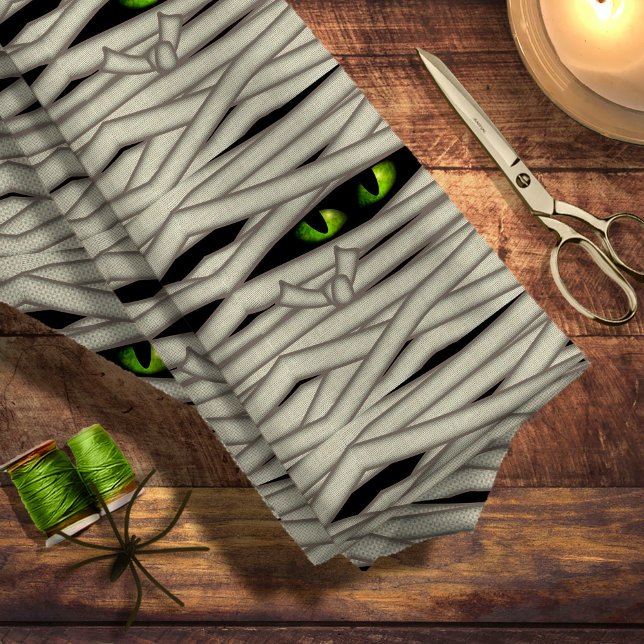 Mummy Öga Halloween Grönt ID685 Tyg (Skapare uppladdad)