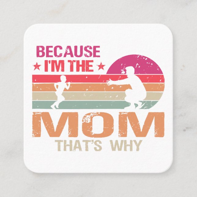 Mummy & Pappa har gift mors dag Fyrkantigt Visitkort (Framsida)