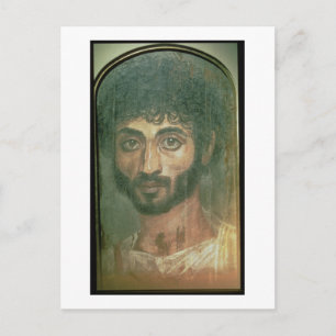 Mummy Porträtt of a Man, från Fayum, Romano-Egypti Vykort