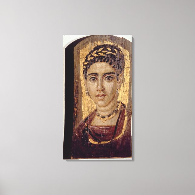 Mummy Porträtt of a Woman, från Fayum, Romano-Egyp Canvastryck (Framsida)