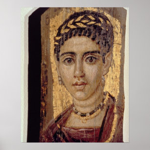 Mummy Porträtt of a Woman, från Fayum, Romano-Egyp Poster