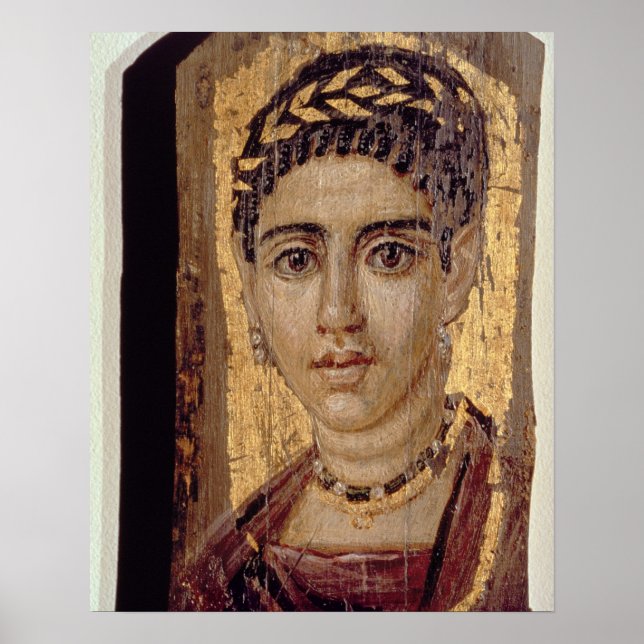 Mummy Porträtt of a Woman, från Fayum, Romano-Egyp Poster (Framsidan)