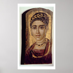 Mummy Porträtt of a Woman, från Fayum, Romano-Egyp Poster