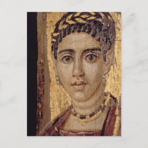 Mummy Porträtt of a Woman, från Fayum, Romano-Egyp Vykort