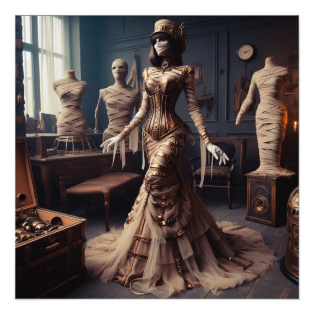 Mummy Queen Steampunk Victorian Gothic Fototryck (Framsidan)