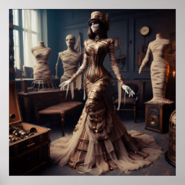 Mummy Queen Steampunk Victorian Gothic Poster