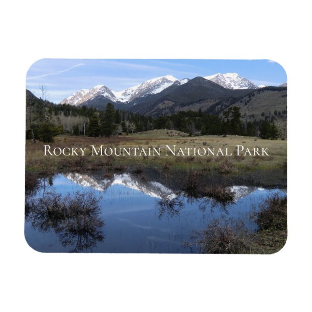 Mummy Range Reflection Rocky Mtn nationalpark Magnet (Horisontell)