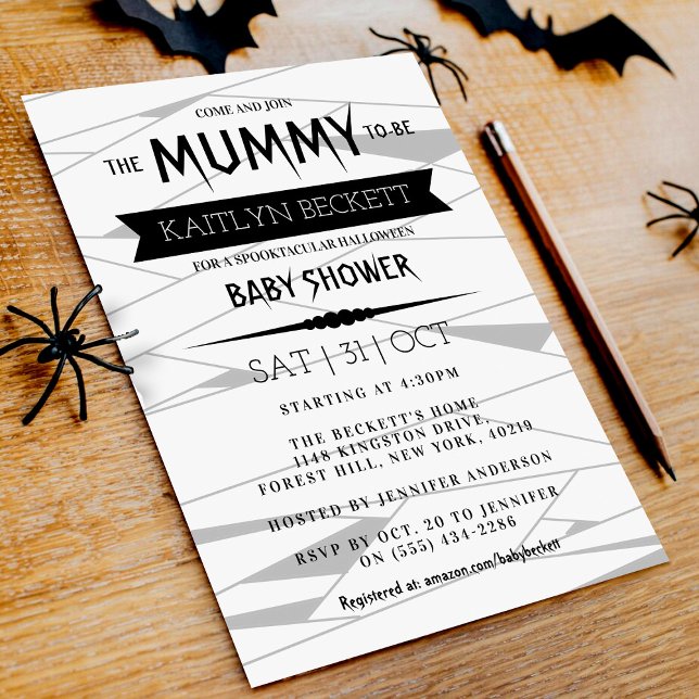 Mummy to be | Halloween Baby Shower Inbjudningar (Skapare uppladdad)