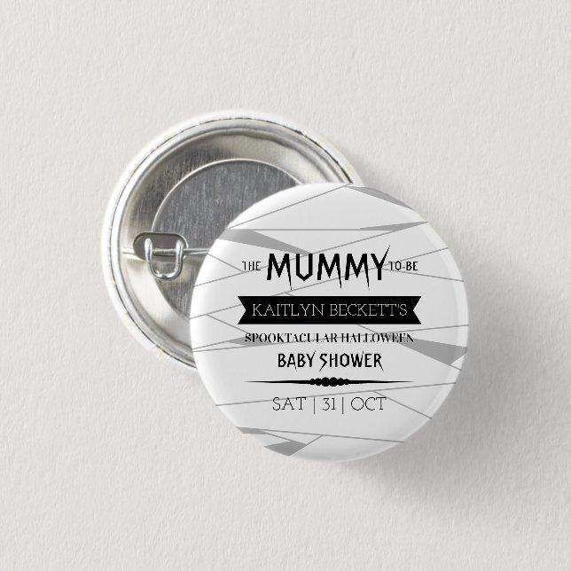 Mummy to be | Halloween Baby Shower Knapp (Framsida & baksida)