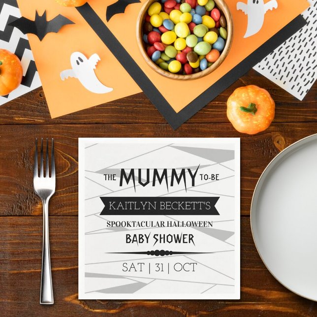 Mummy to be | Halloween Baby Shower Pappersservett (Skapare uppladdad)