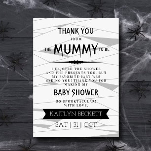 Mummy to be   Halloween Baby Shower Tack Kort