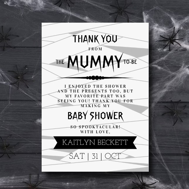 Mummy to be | Halloween Baby Shower Tack Kort (Skapare uppladdad)