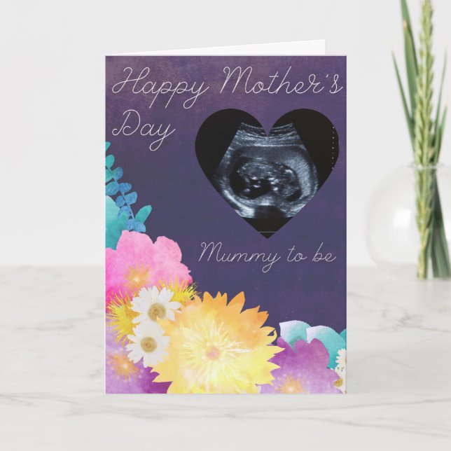 Mummy To Be Mother's Day Photo Card Tack Kort (Framsida)