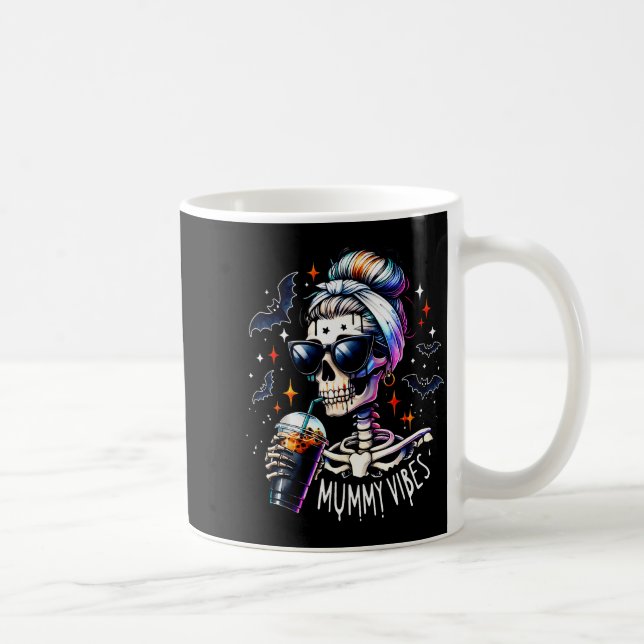 Mummy Vibes Skeleton Coffee Mom Soky Season Hallow Kaffemugg (Höger)