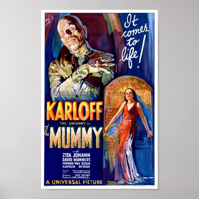 Mummy Vintage Horror Movie Poster (Framsidan)