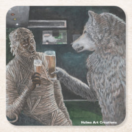 Mummy & Weregger Lycklig Hour Fantasy Papper Under Underlägg Papper Kvadrat