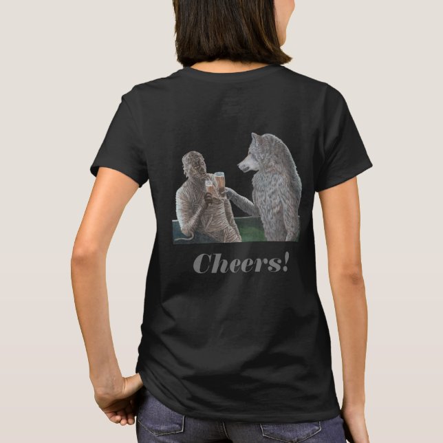 Mummy & Werevarg Beer Firande Fantasy Shirt T Shirt (Baksida)