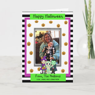 Mummy, Witch och Vampire Photo Halloween Kort