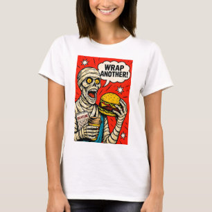 Mummy with Big Burger - Classic Pop Art T Shirt