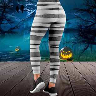 Mummy Wrap Bandages Grunge Distress Halloween Leggings
