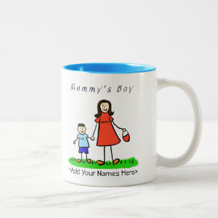 Mummy's Boy - Brunette Mor & Son Anpassningsbar Mu Två-Tonad Mugg