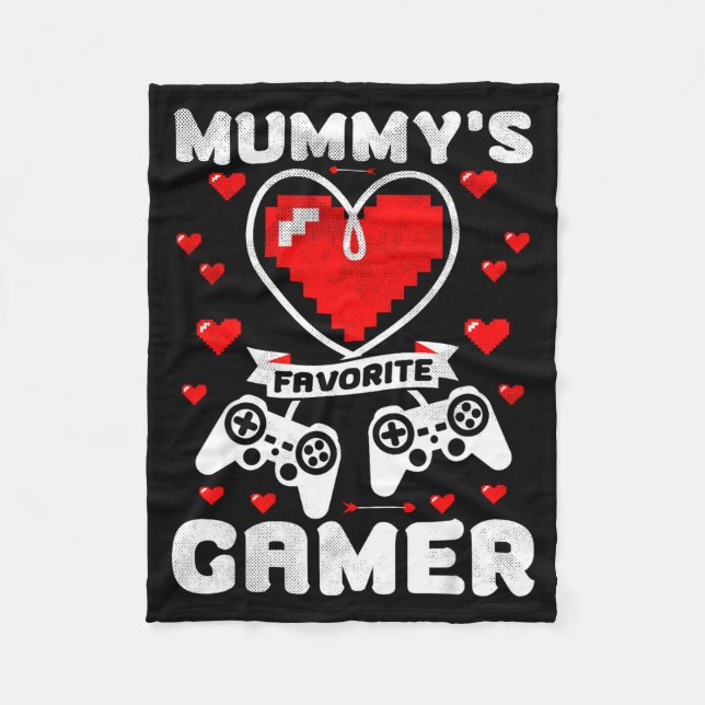 Mummy's Favorite Gamer Funny Boys Kids Valentine's Fleecefilt (Framsidan)