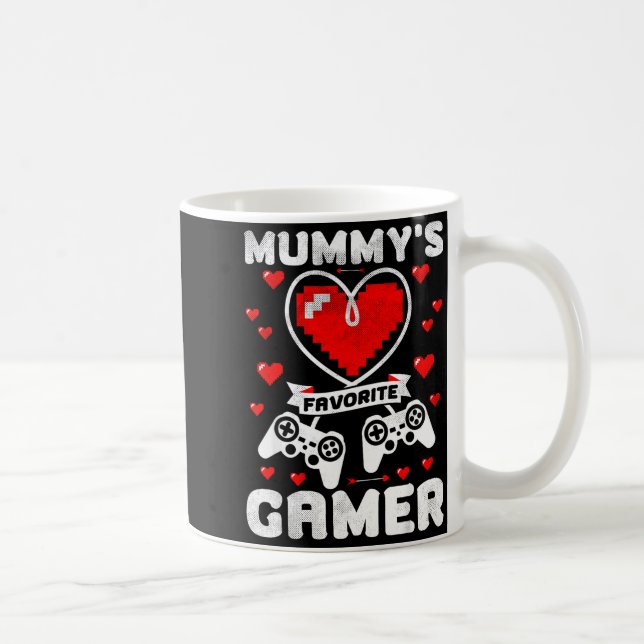 Mummy's Favorite Gamer Funny Boys Kids Valentine's Kaffemugg (Höger)