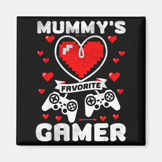 Mummy's Favorite Gamer Funny Boys Kids Valentine's Magnet (Framsidan)