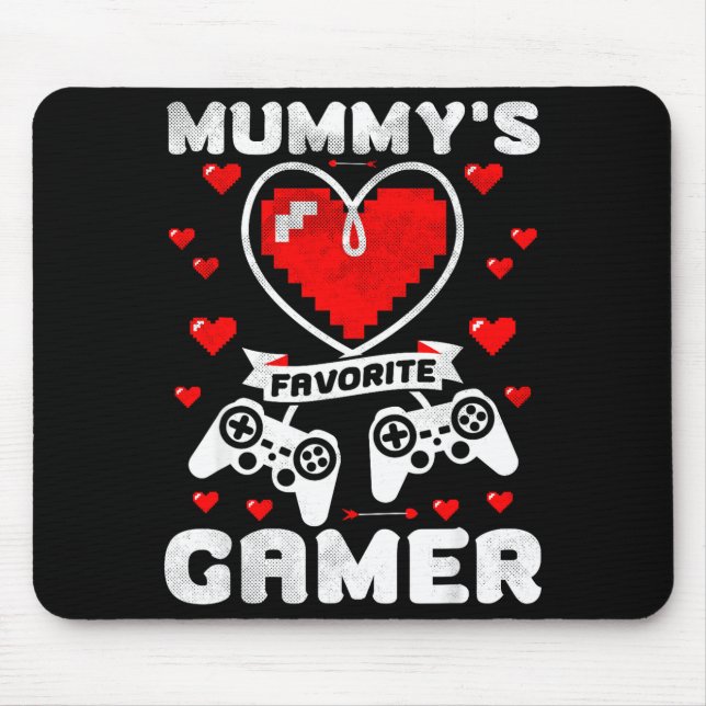 Mummy's Favorite Gamer Funny Boys Kids Valentine's Musmatta (Framsidan)