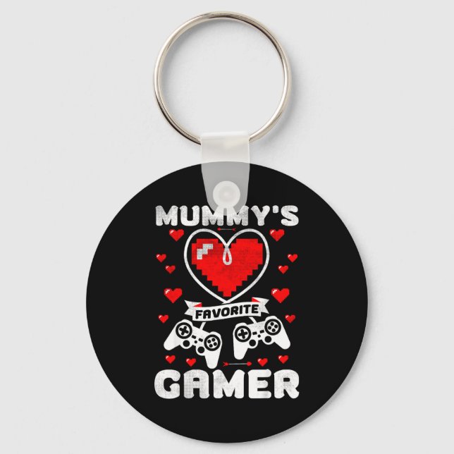 Mummy's Favorite Gamer Funny Boys Kids Valentine's Nyckelring (Framsida)