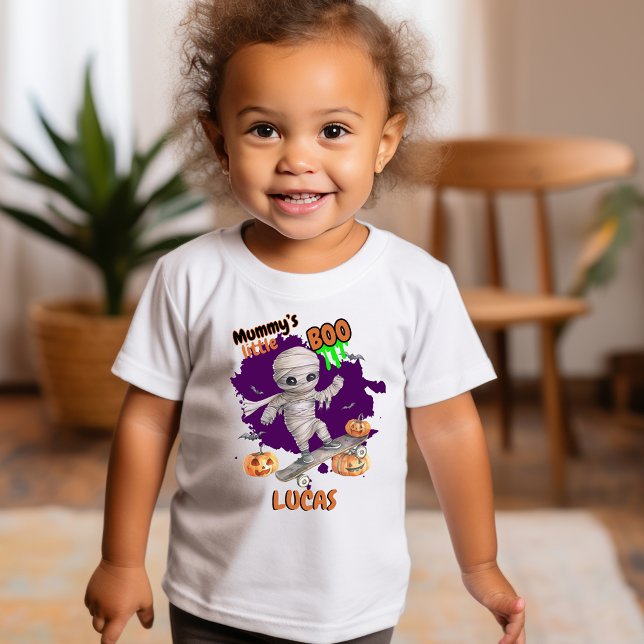 Mummy's LIttle Boo Skateboard Pumpkin T-Shirt (Skapare uppladdad)
