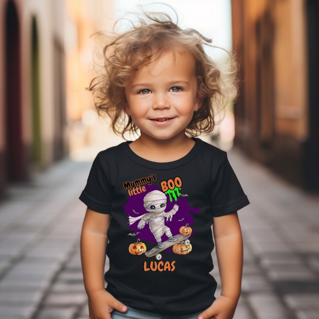 Mummy's LIttle Boo Skateboard Pumpkin T-Shirt (Skapare uppladdad)