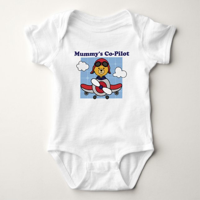 Mummy's Little Co-Pilot - Cute Airplane T Shirt (Framsida)